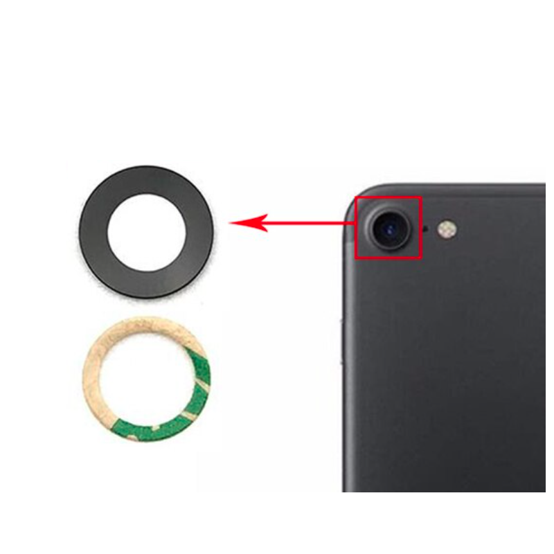 iPhone 7, 8, SE 2nd Gen Replacement Rear Camera Glass Lens with Adhesive